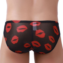 MenSexyWear Slip sexy Kiss Lips Noir